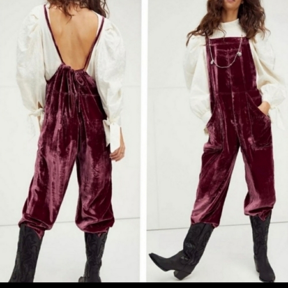 Free People Weekender Velvet Overalls ***1 XS LEFT!***** - Picture 3 of 7